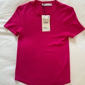 Zara Hot Pink Tee Shirt NWT